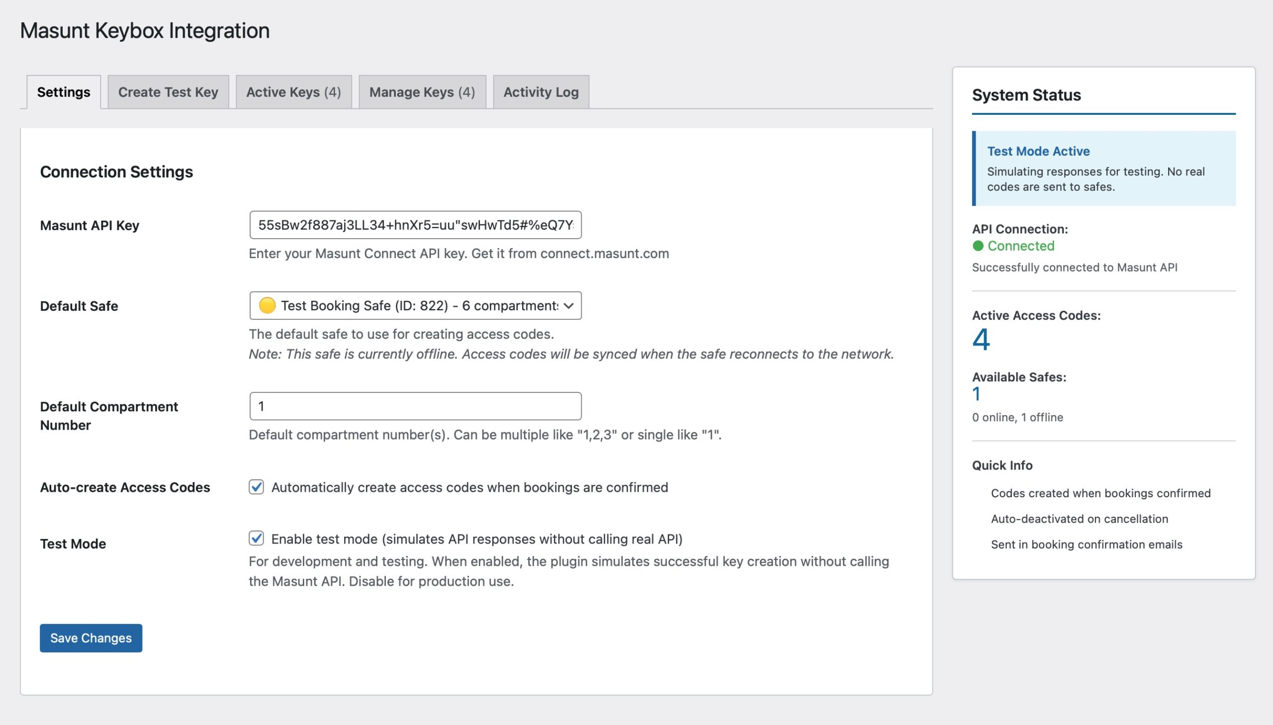 Keybox Integration - Booking overview
