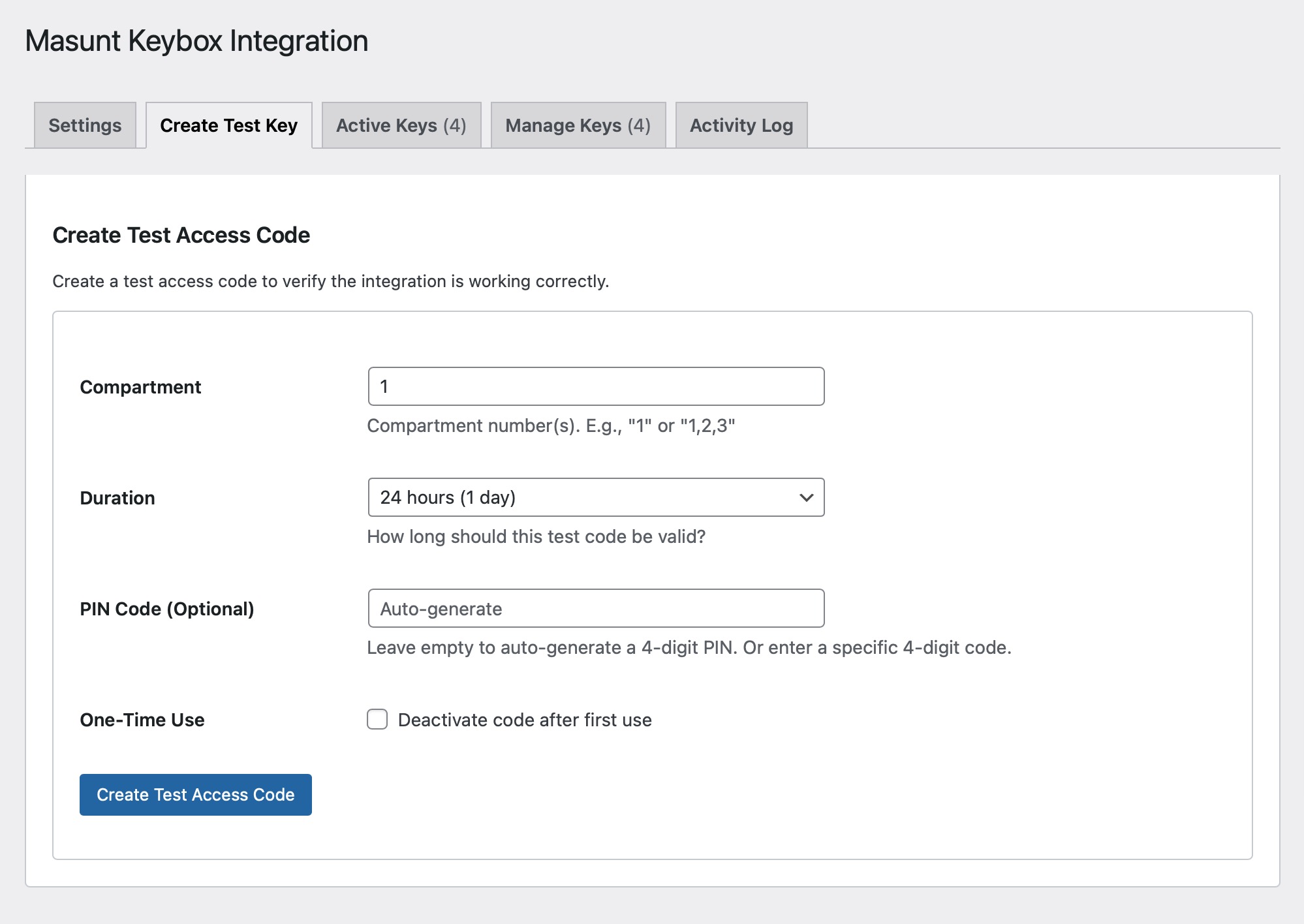 Keybox Integration - Access code delivery