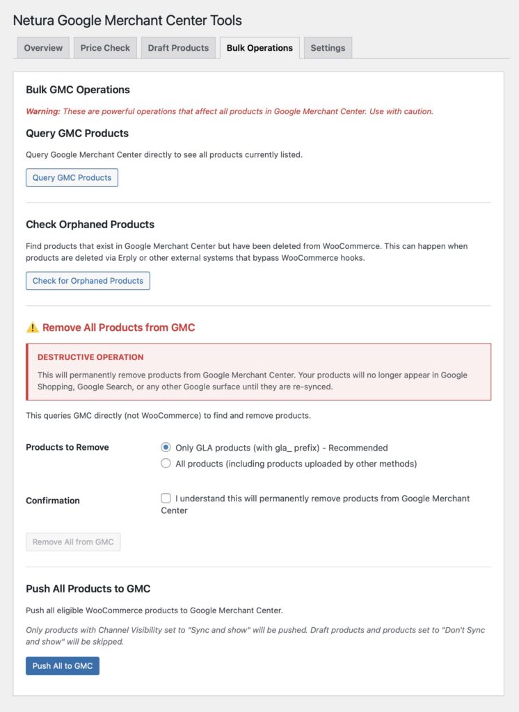 GMC Tools - Bulk operations